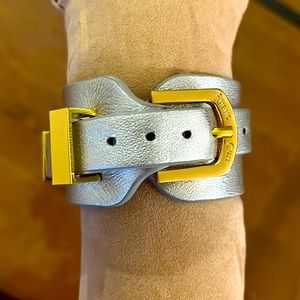 Rustic Cuff Silver Leather Bracelet